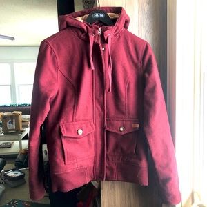 Nixon burgundy quilted bomber jacket size medium